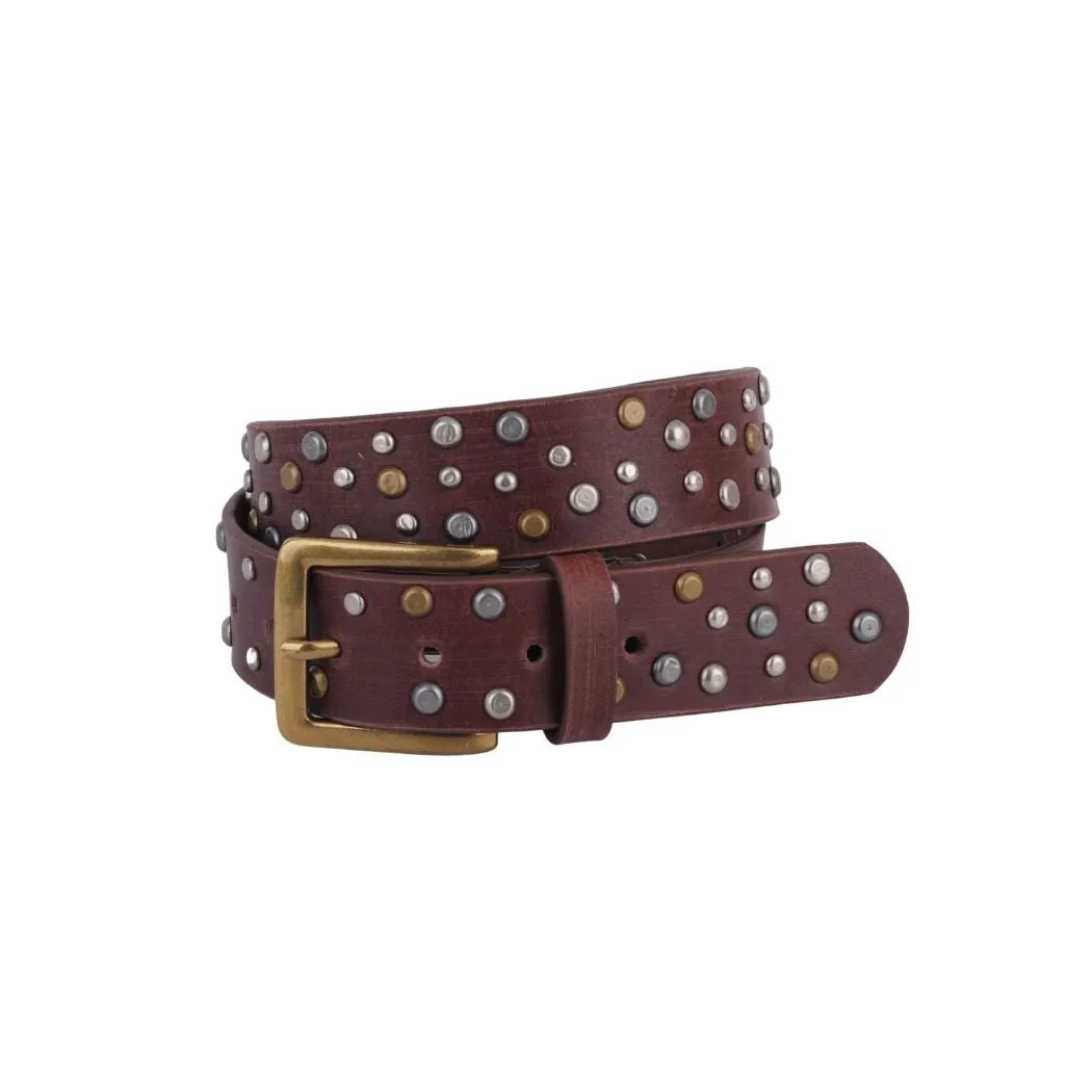 5162 - Distressed Studded Leather Belt