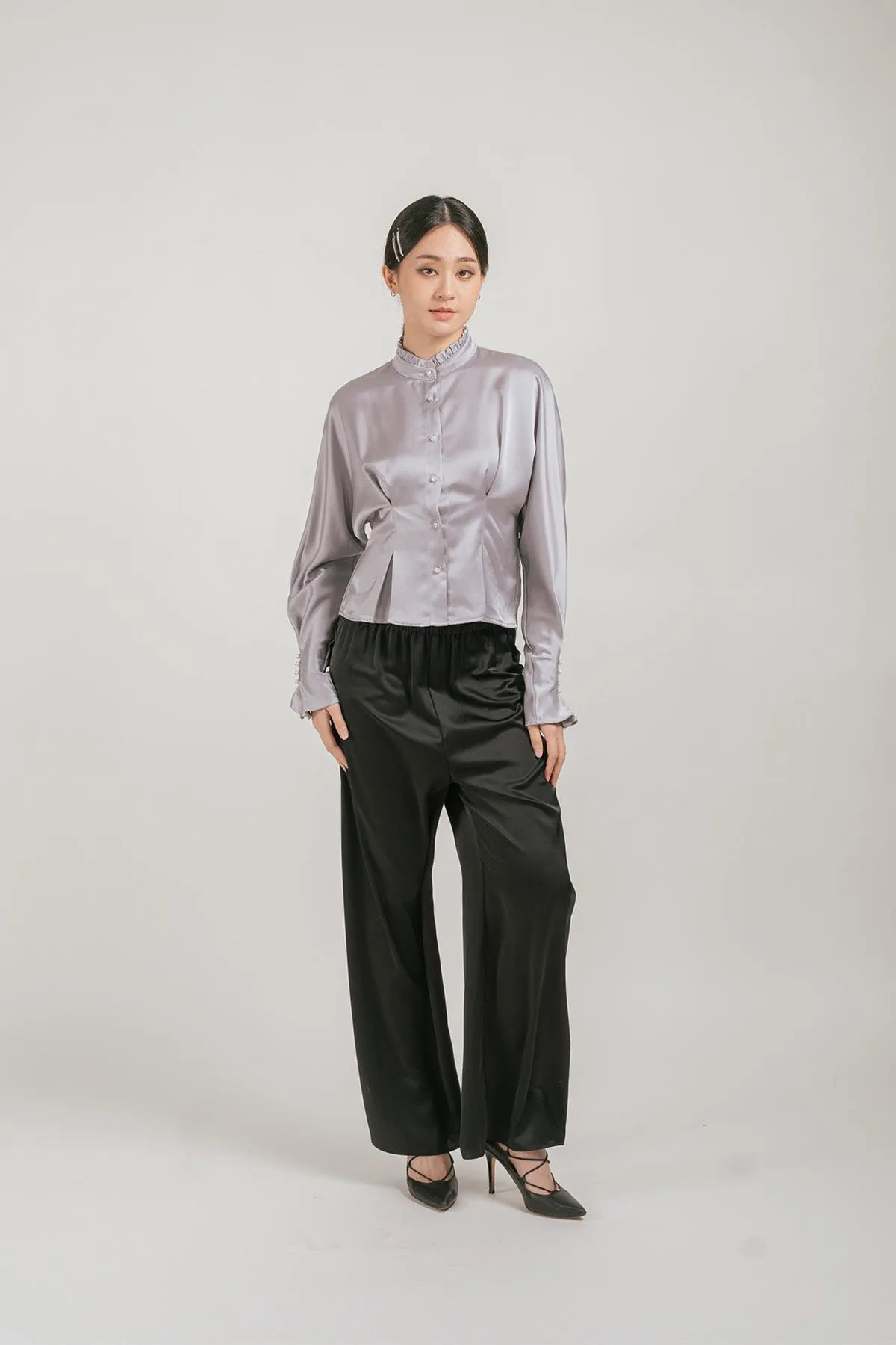Anitta Satin Drawstring Wide Pants