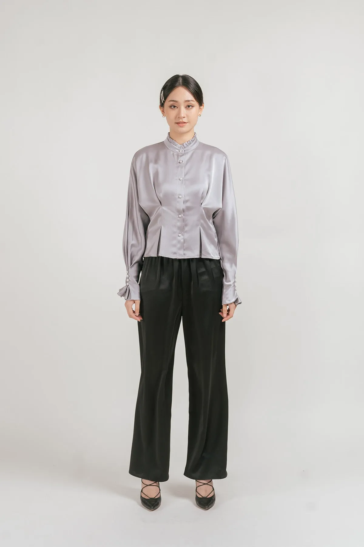 Anitta Satin Drawstring Wide Pants