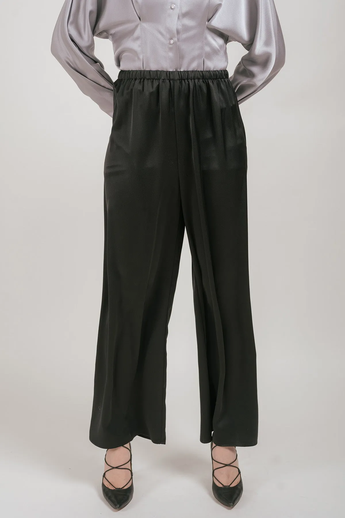 Anitta Satin Drawstring Wide Pants