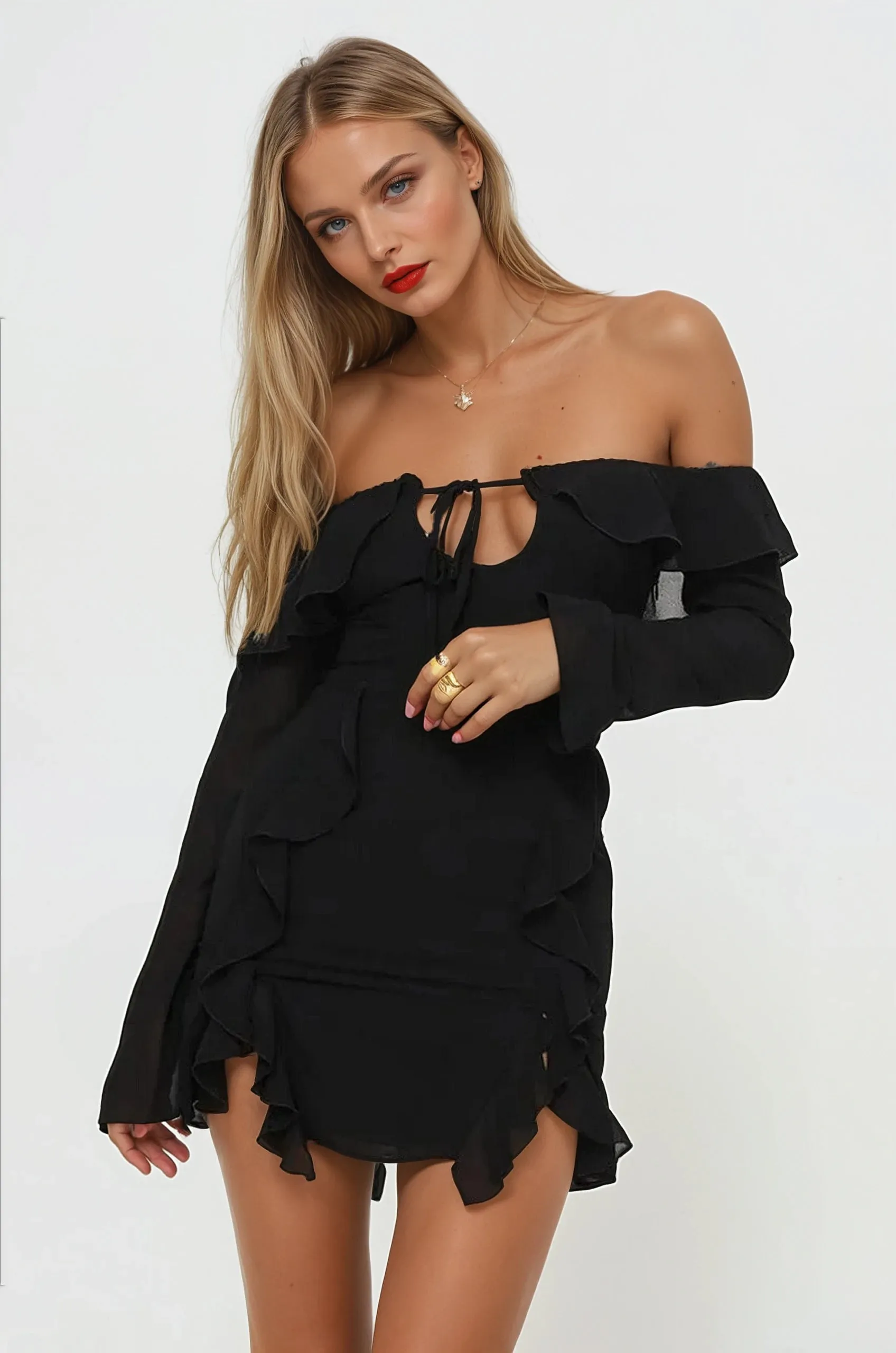 Bell Sleeve Mini Dress