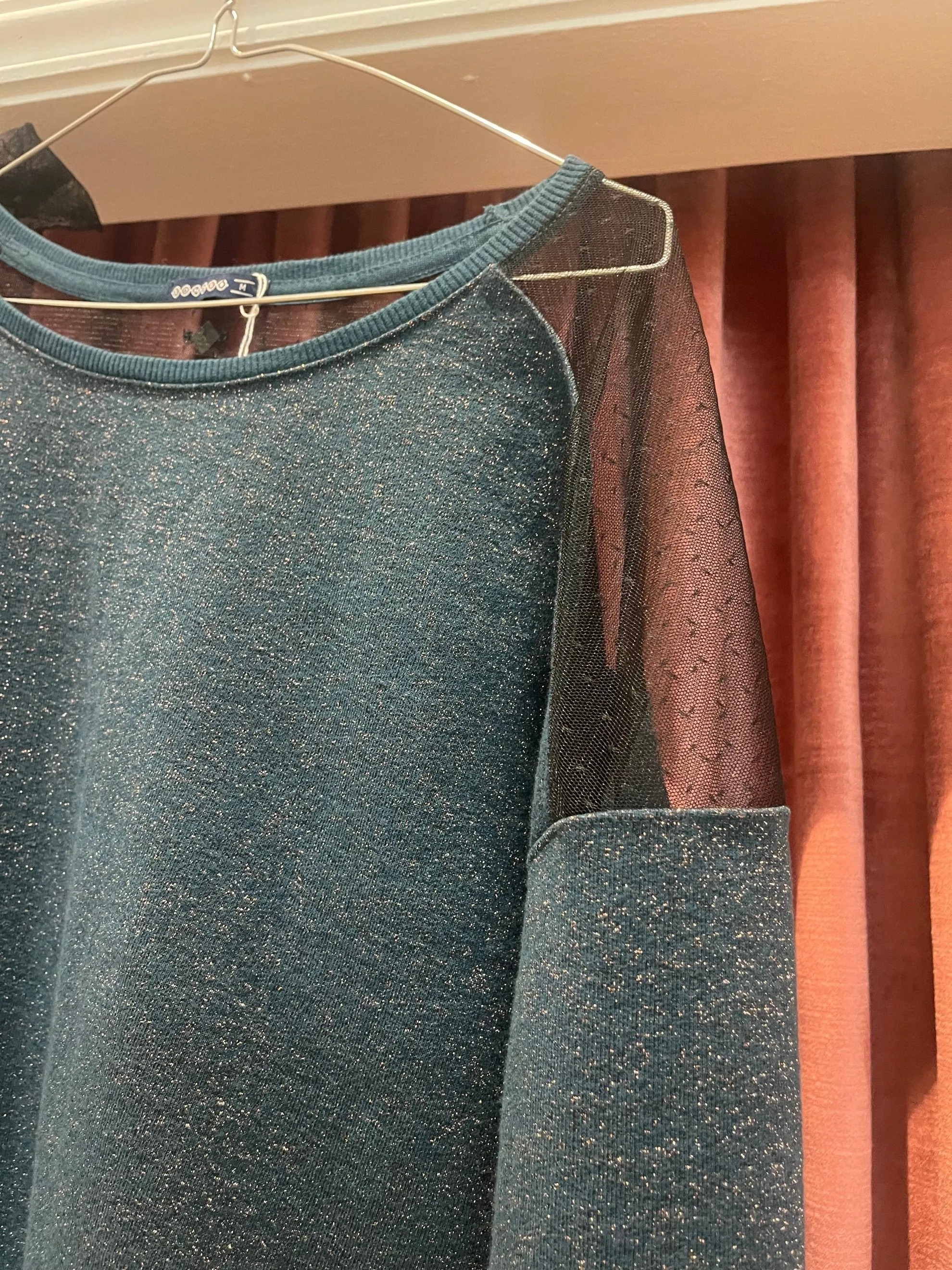 Bonobo Green Black Lurex jumper