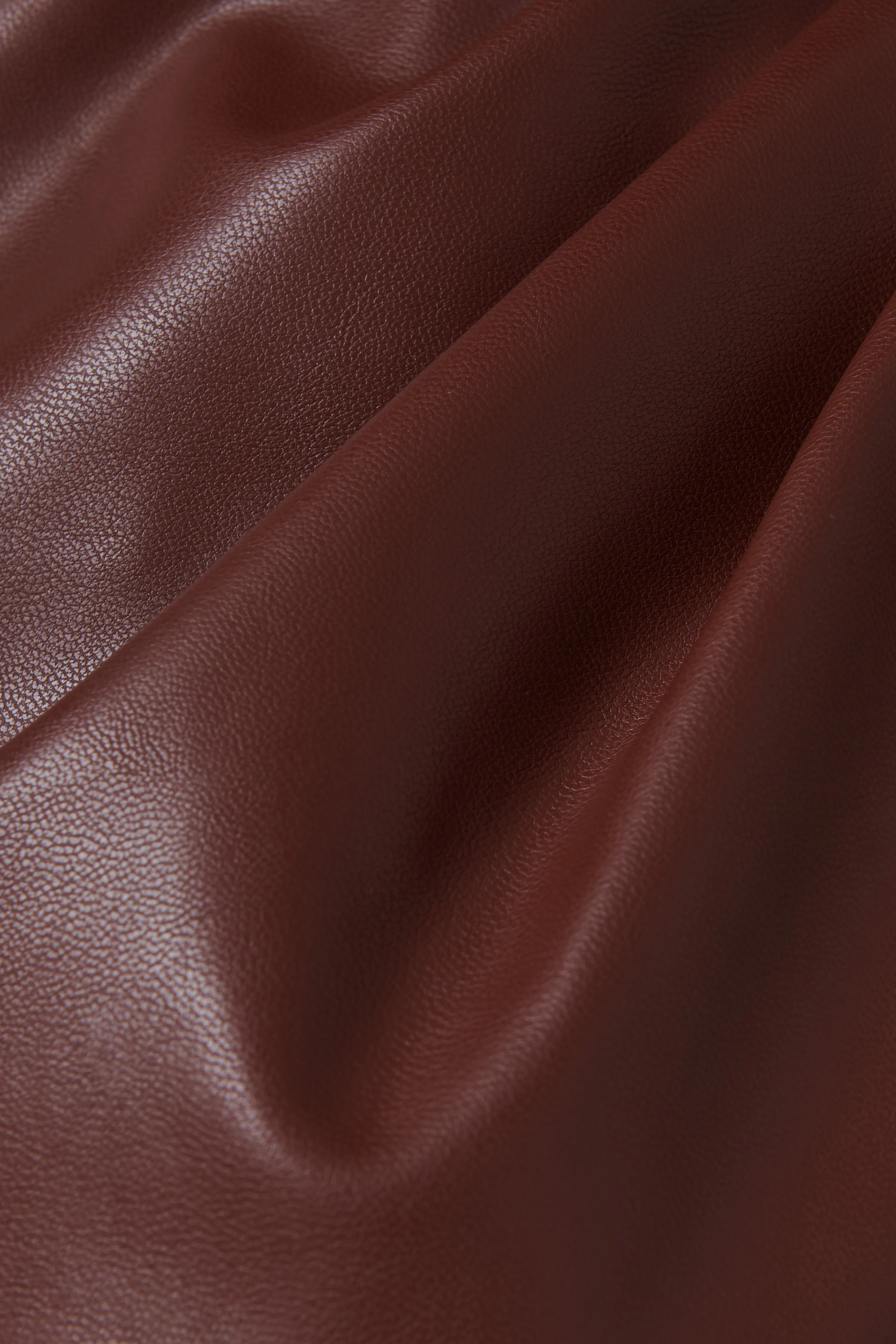 Brown Wynter Dreped Leather Tank Top