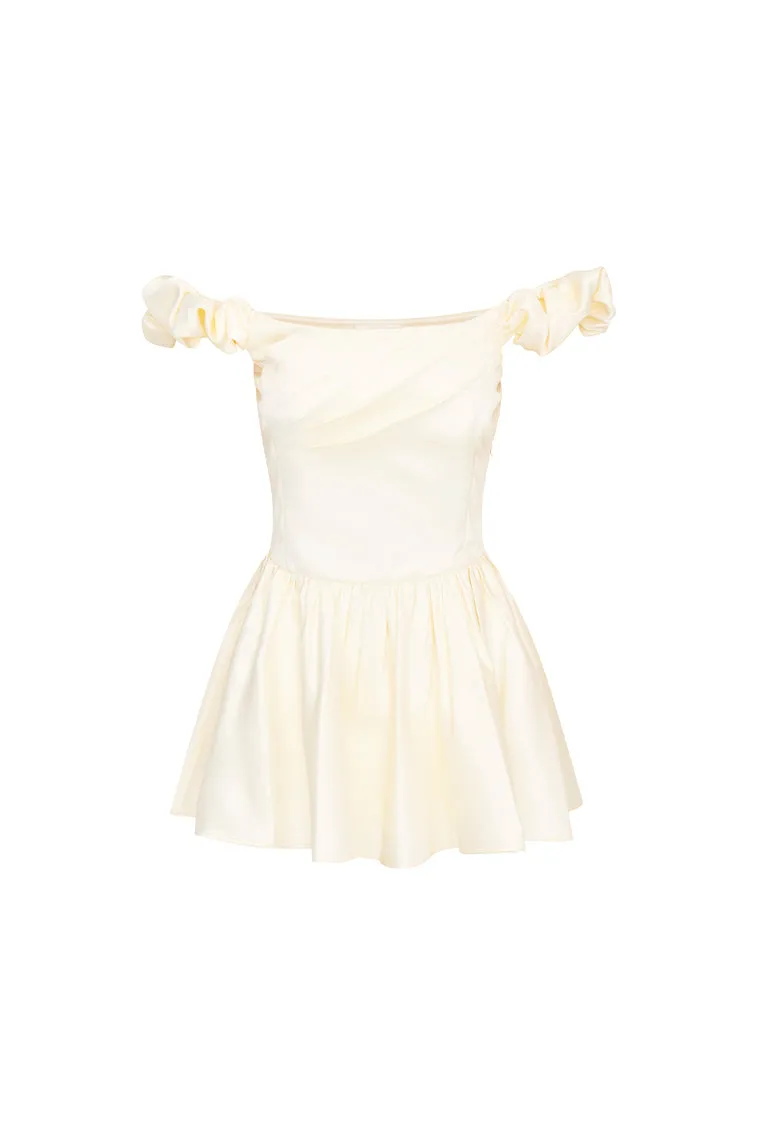 Cailey Off-The-Shoulder Draped Mini Dress