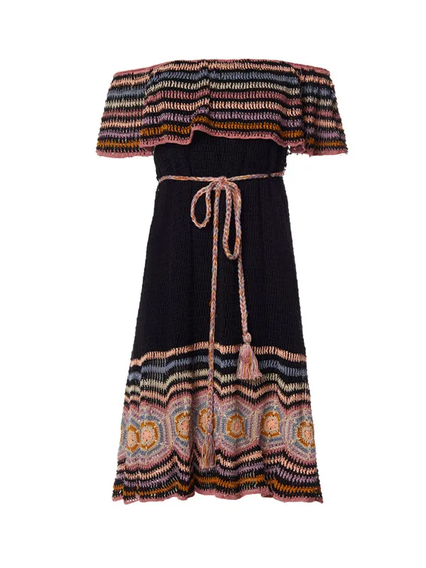 Carmen Off-Shoulder Mini Dress - Black