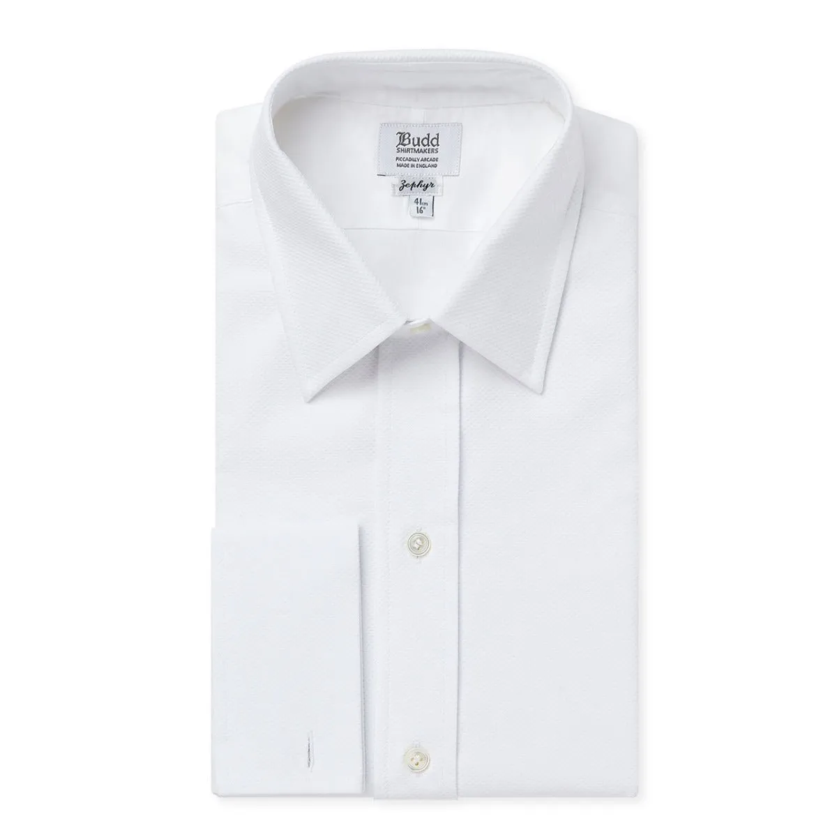 Classic Fit Plain Marcella Double Cuff Dress Shirt in White
