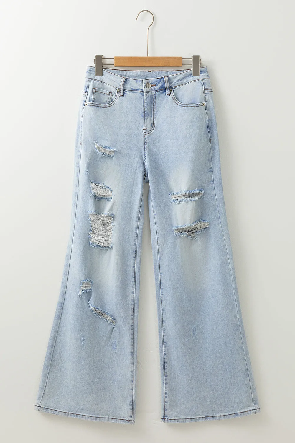 Courtney Distressed Wide Leg Denim
