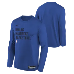 DALLAS MAVERICKS NIKE OUTERSTUFF YOUTH ROYAL BLUE PRACTICE LONG SLEEVE TEE