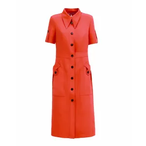 Designer Solid Dress Shirt Orange