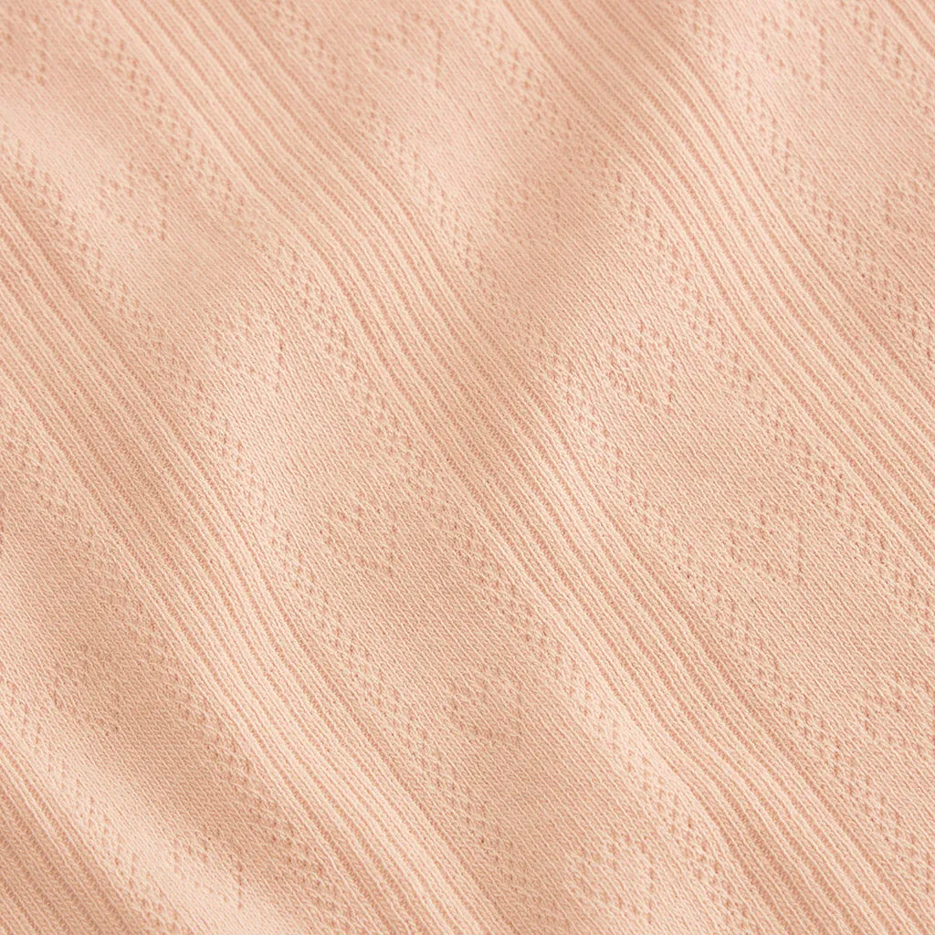 Dusty Blush Pointelle Henley Top