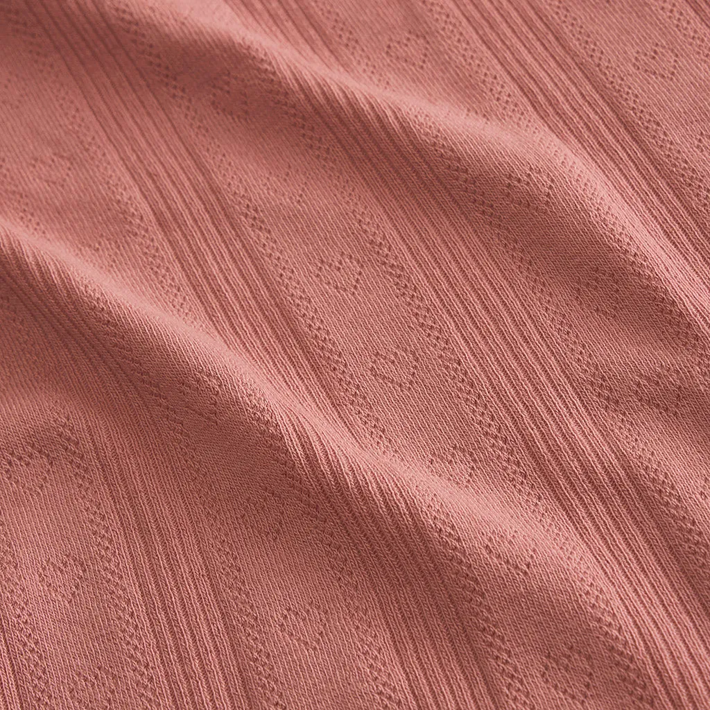 Dusty Rose Women's Pointelle Henley Top