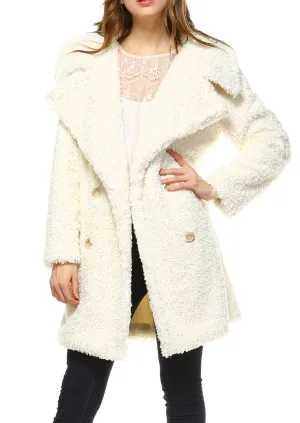 Faux Fur Double Breasted Shearling Coat