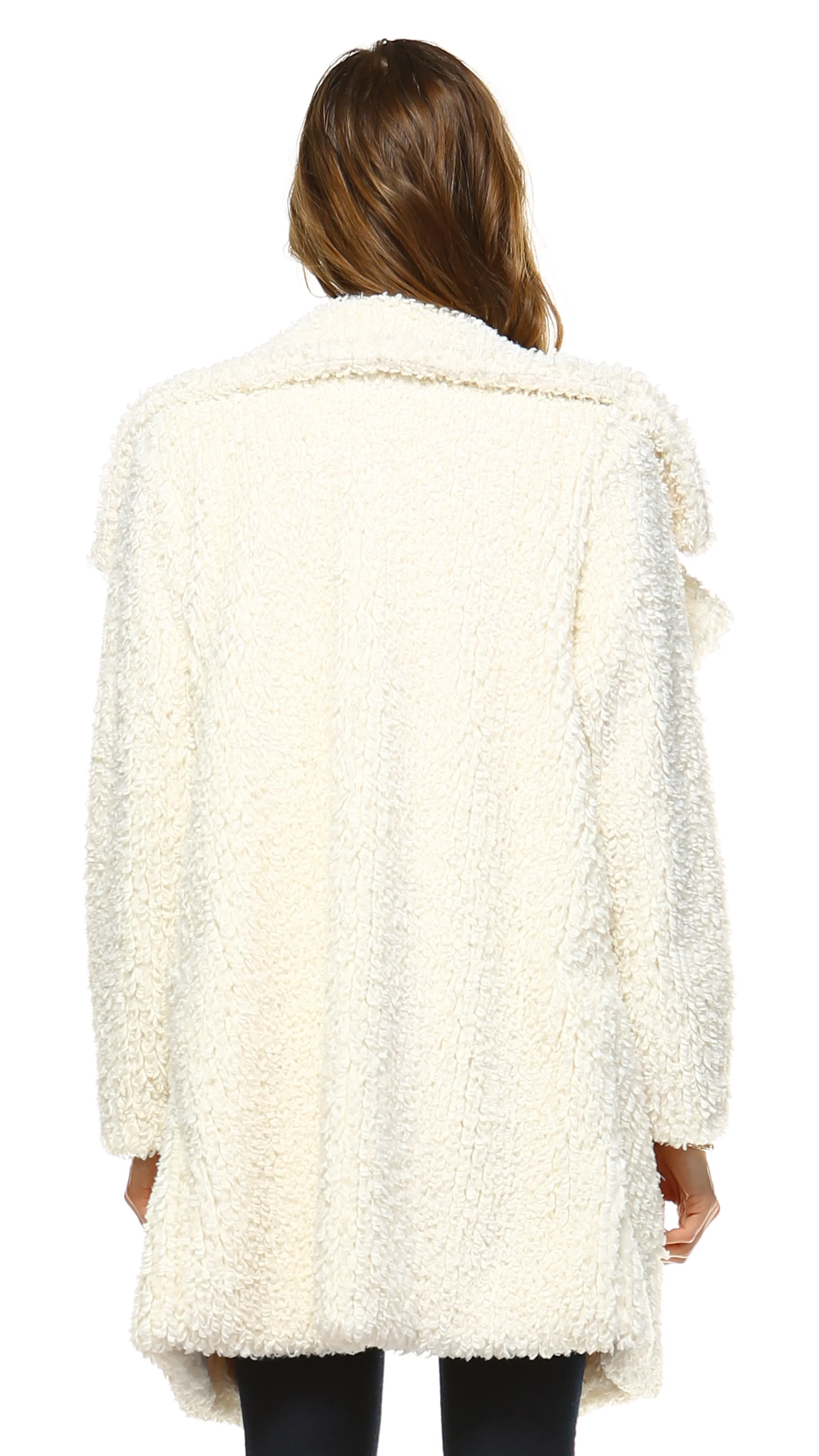 Faux Fur Double Breasted Shearling Coat