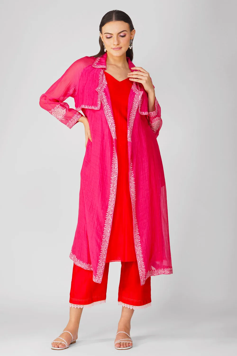 Flower Border Summer Trench Set