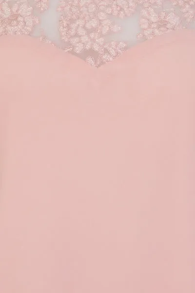 Get Flirty Blush Off Shoulder Ruffle & Frill Lace Bardot Dress