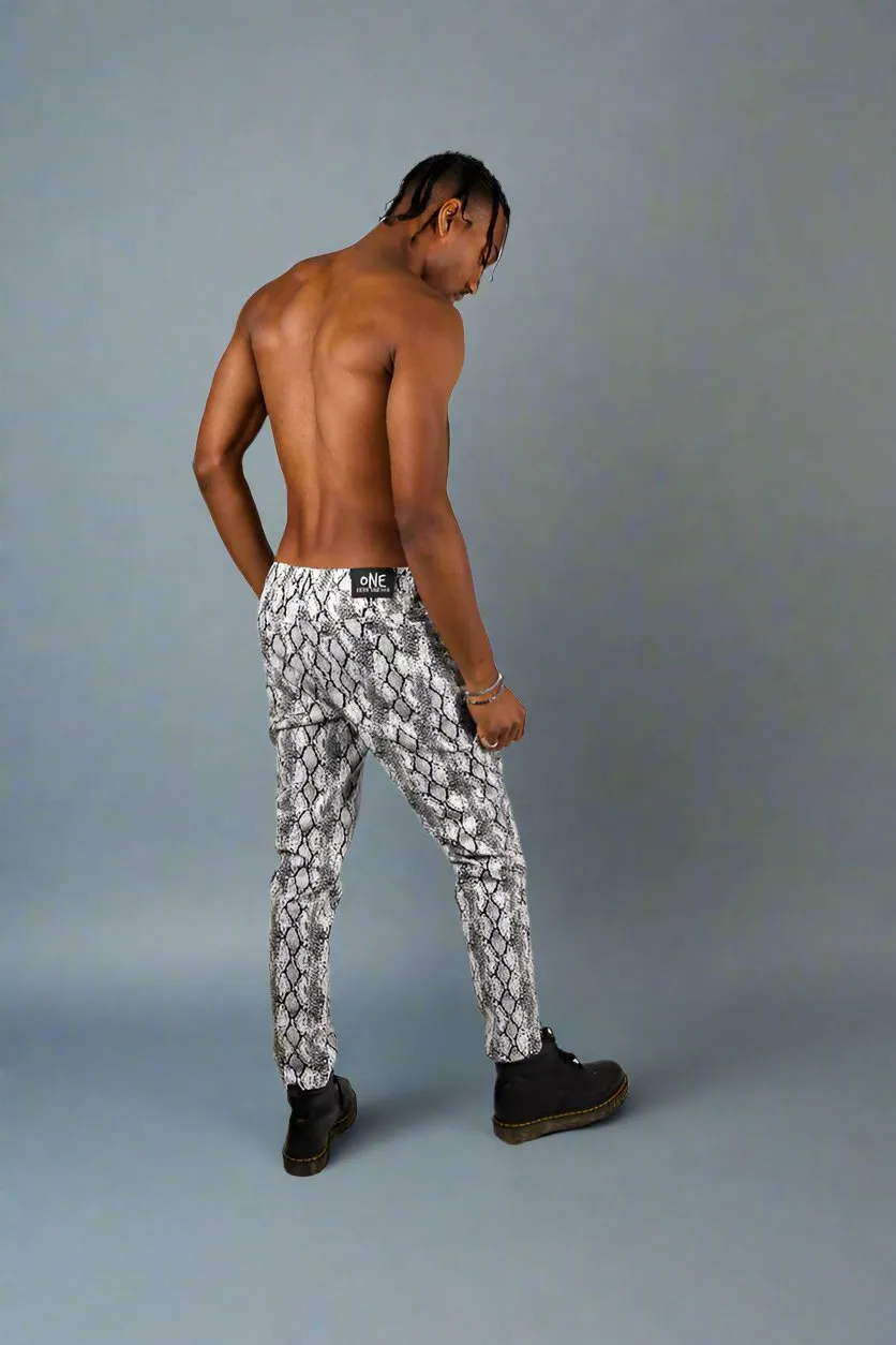 Grey Snake Patent Trouser