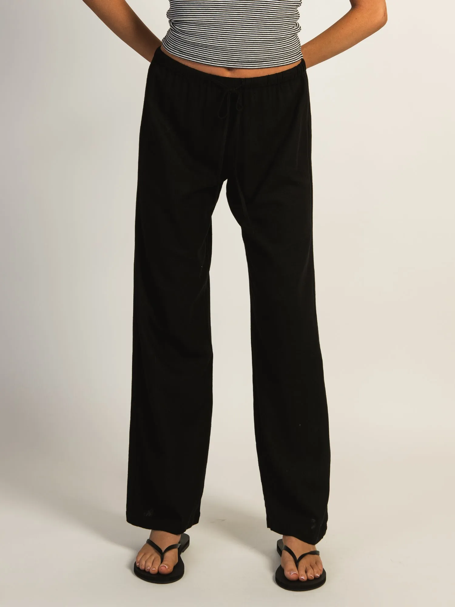 HARLOW LANA LINEN PANT - BLACK