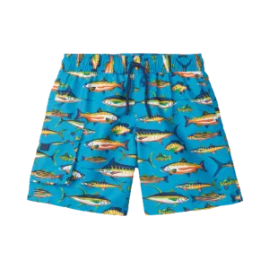Hatley Lots Of Fish Board Shorts - Swedish Blue