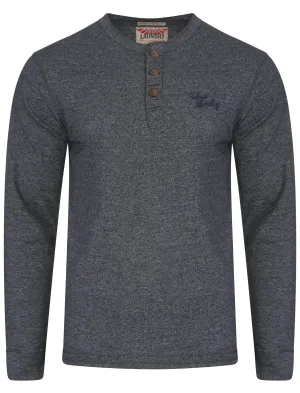 Henley Slub Long Sleeve Top in Dark Navy - Tokyo Laundry