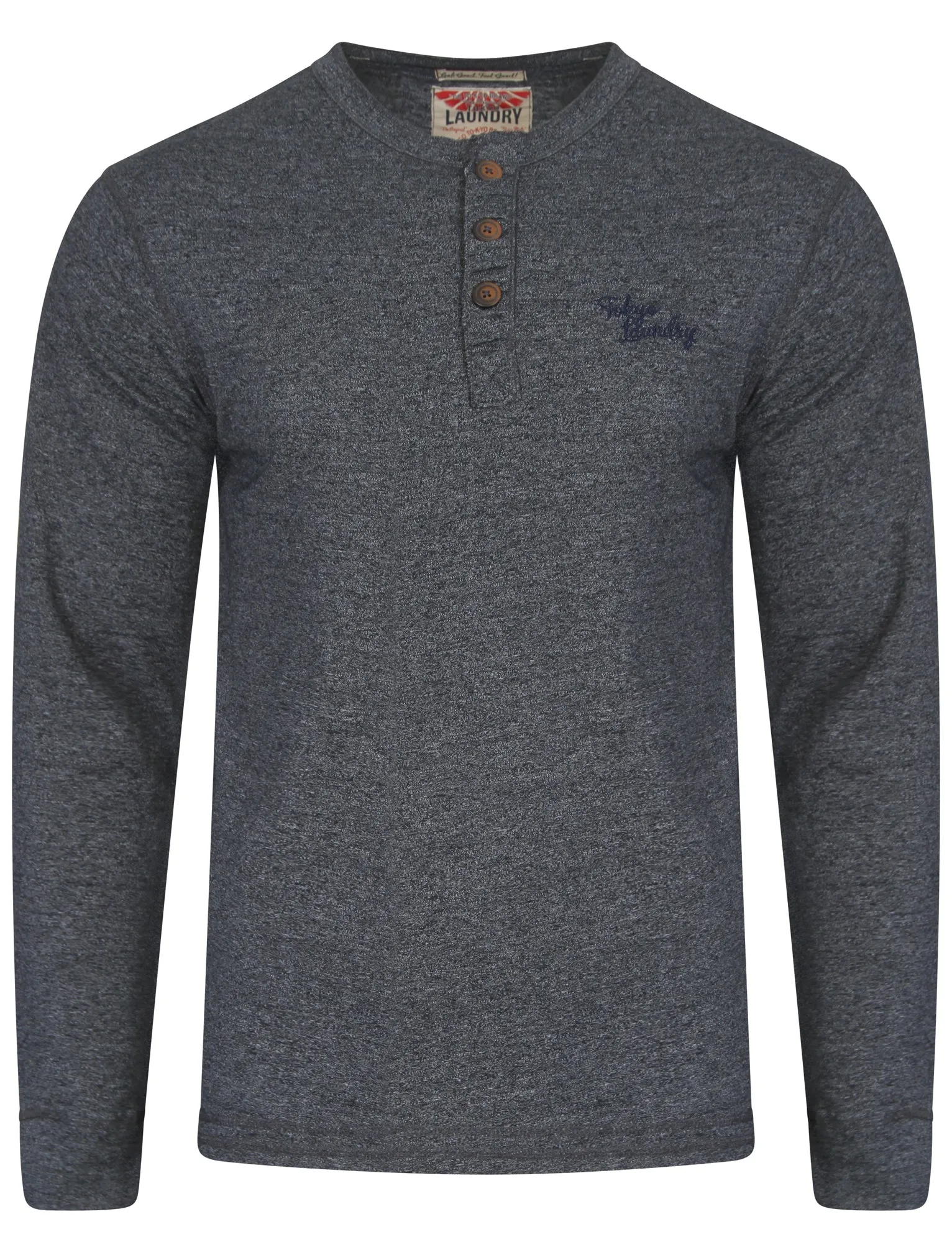 Henley Slub Long Sleeve Top in Dark Navy - Tokyo Laundry