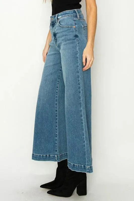 High Rise Crop Palazzo Jeans