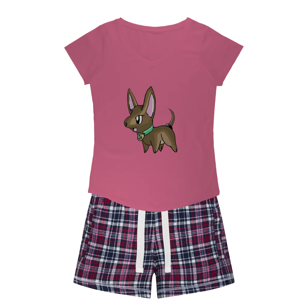 LG Women's Sleepy Tee and Flannel Short