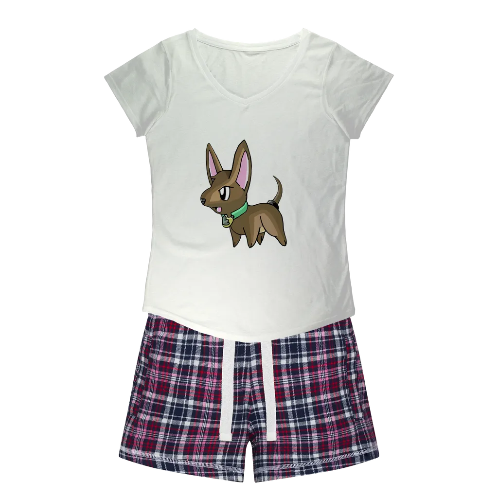LG Women's Sleepy Tee and Flannel Short