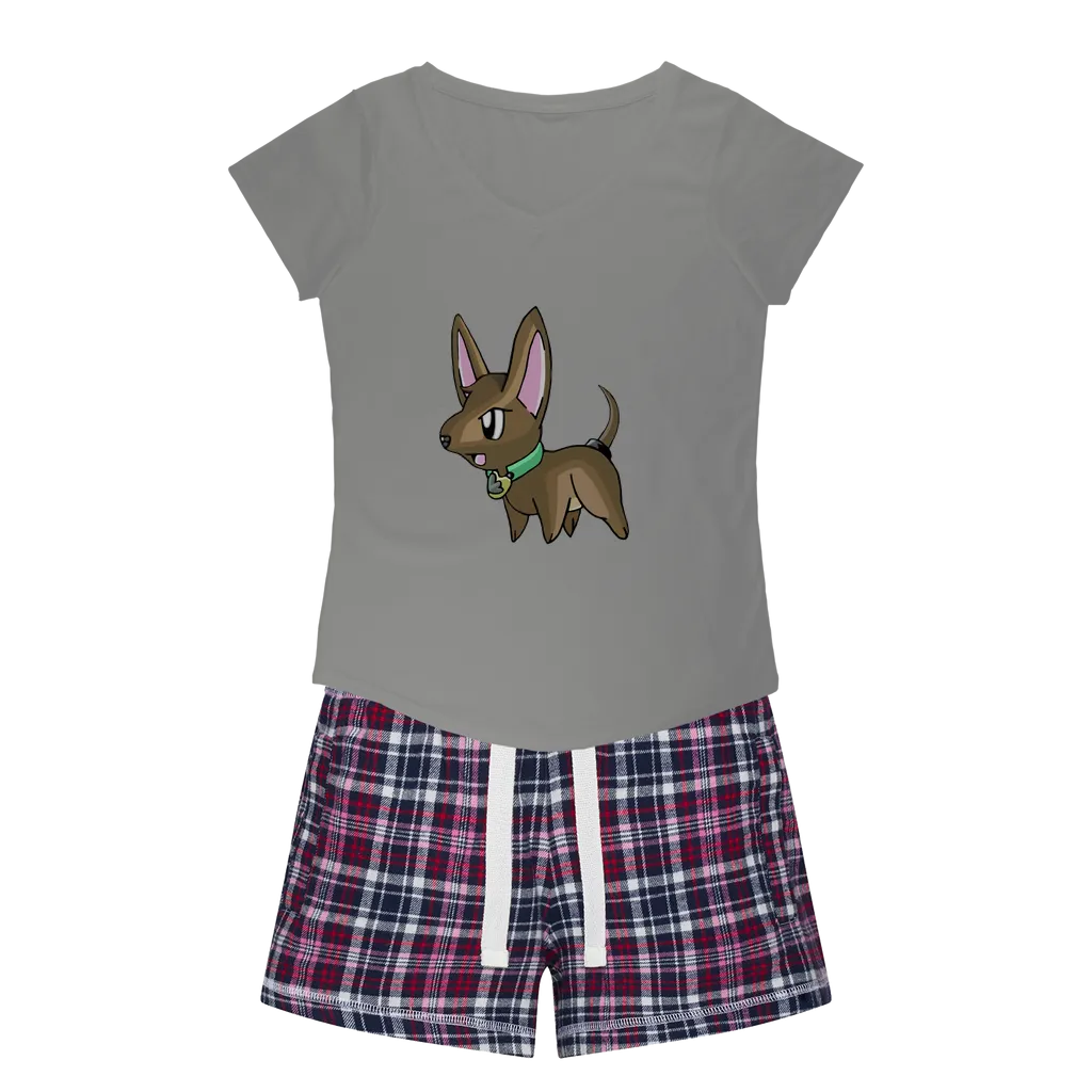 LG Women's Sleepy Tee and Flannel Short