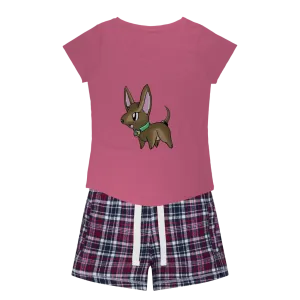 LG Women's Sleepy Tee and Flannel Short