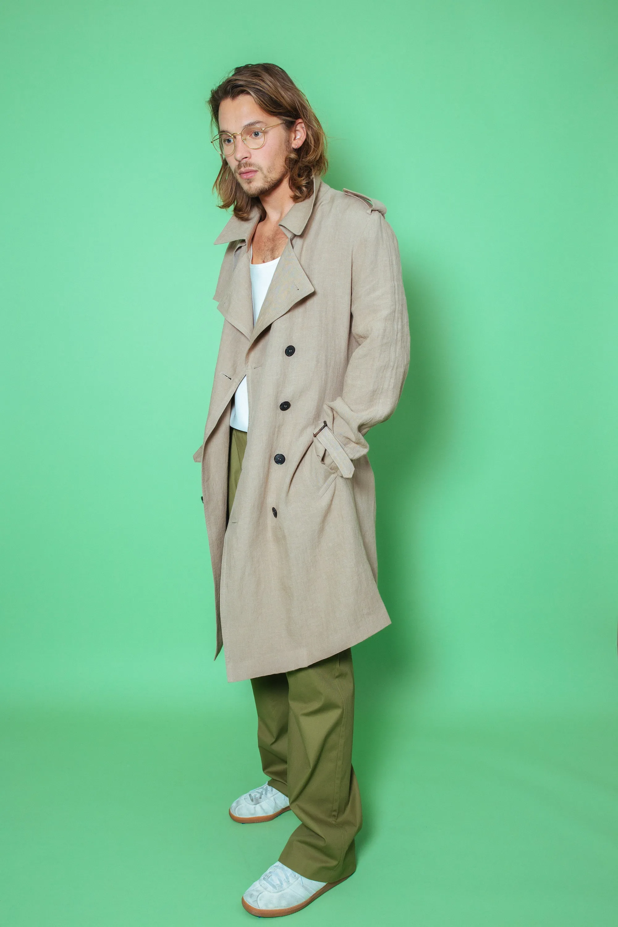 Mako Linen Trench Natural Man
