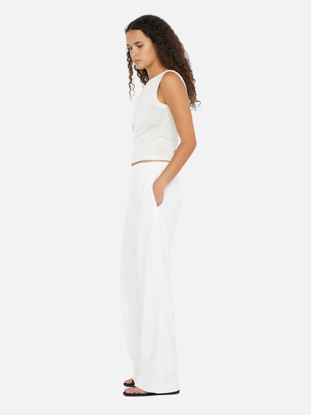 Ninah Drawstring Pant - White