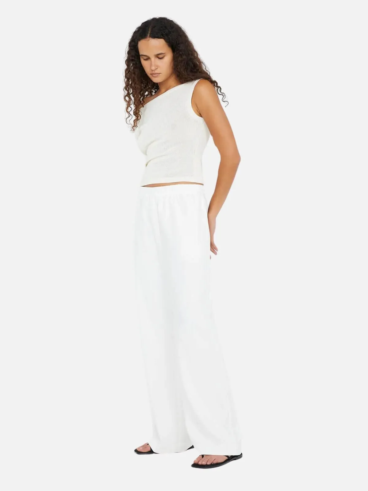 Ninah Drawstring Pant - White