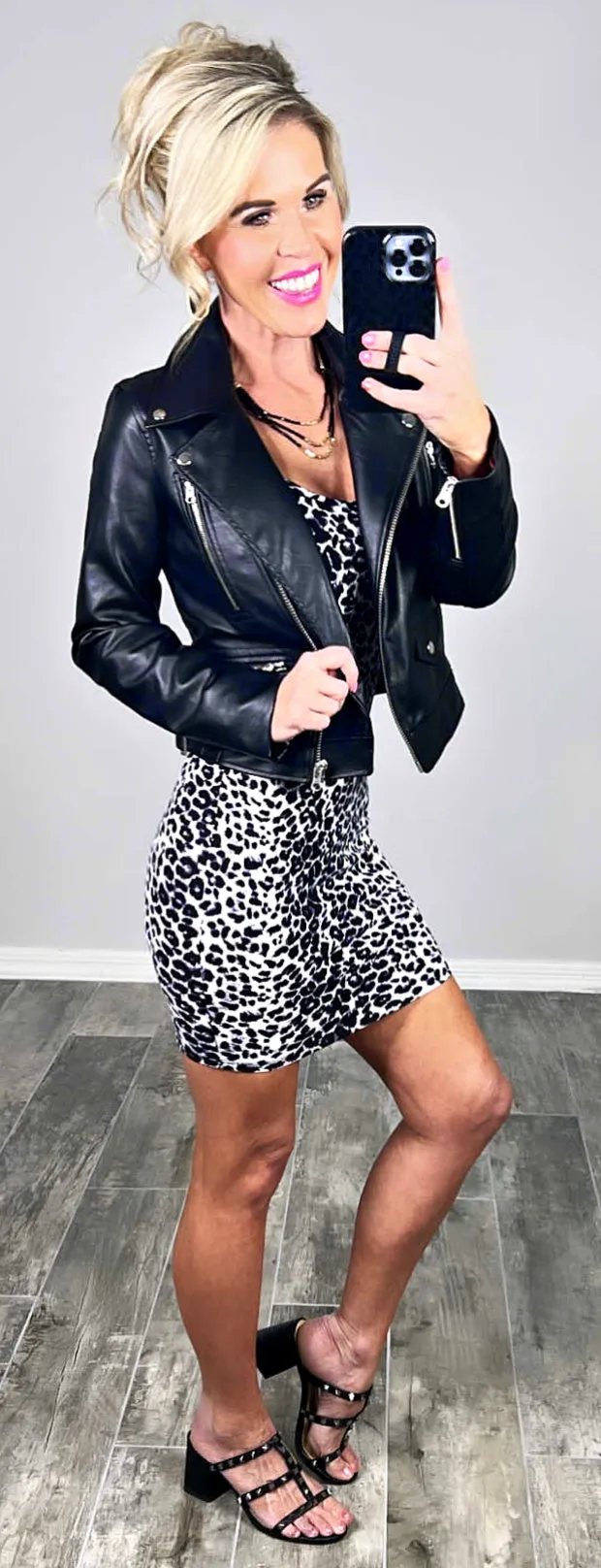 Obsessed with Leopard Dress - Grey