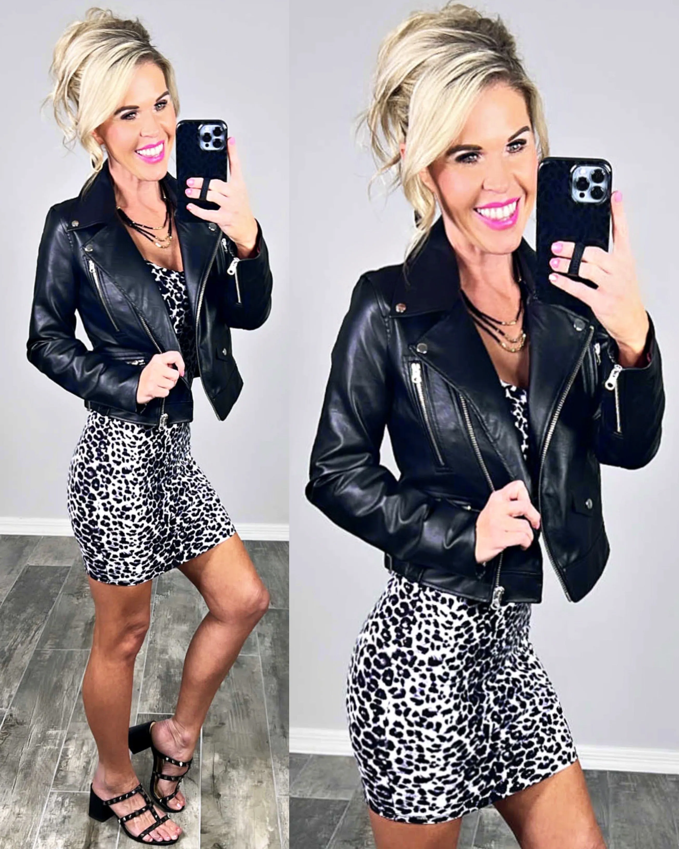 Obsessed with Leopard Dress - Grey