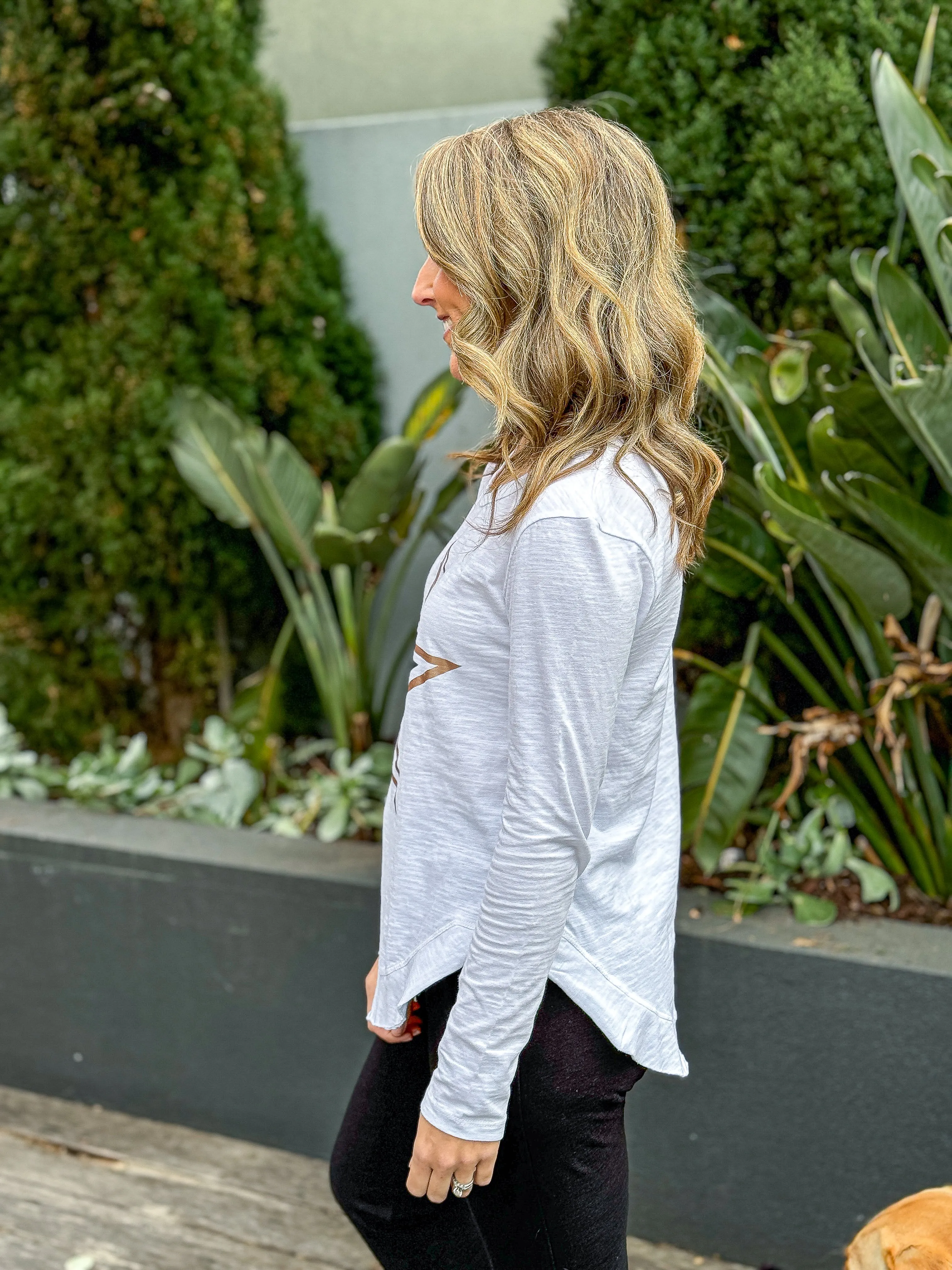 Perry Black Star Long Sleeve Tee - White