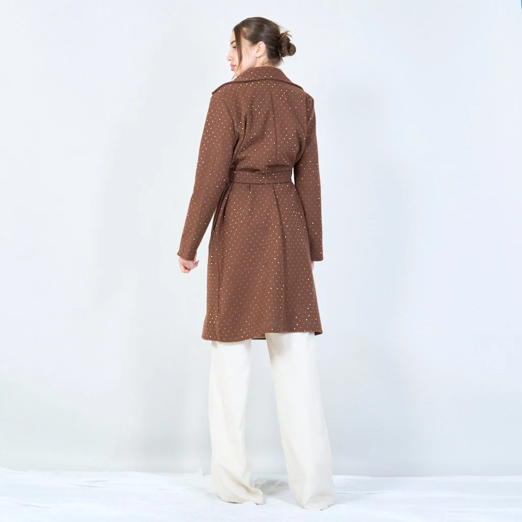 Polka dot double-breasted coat wholesale