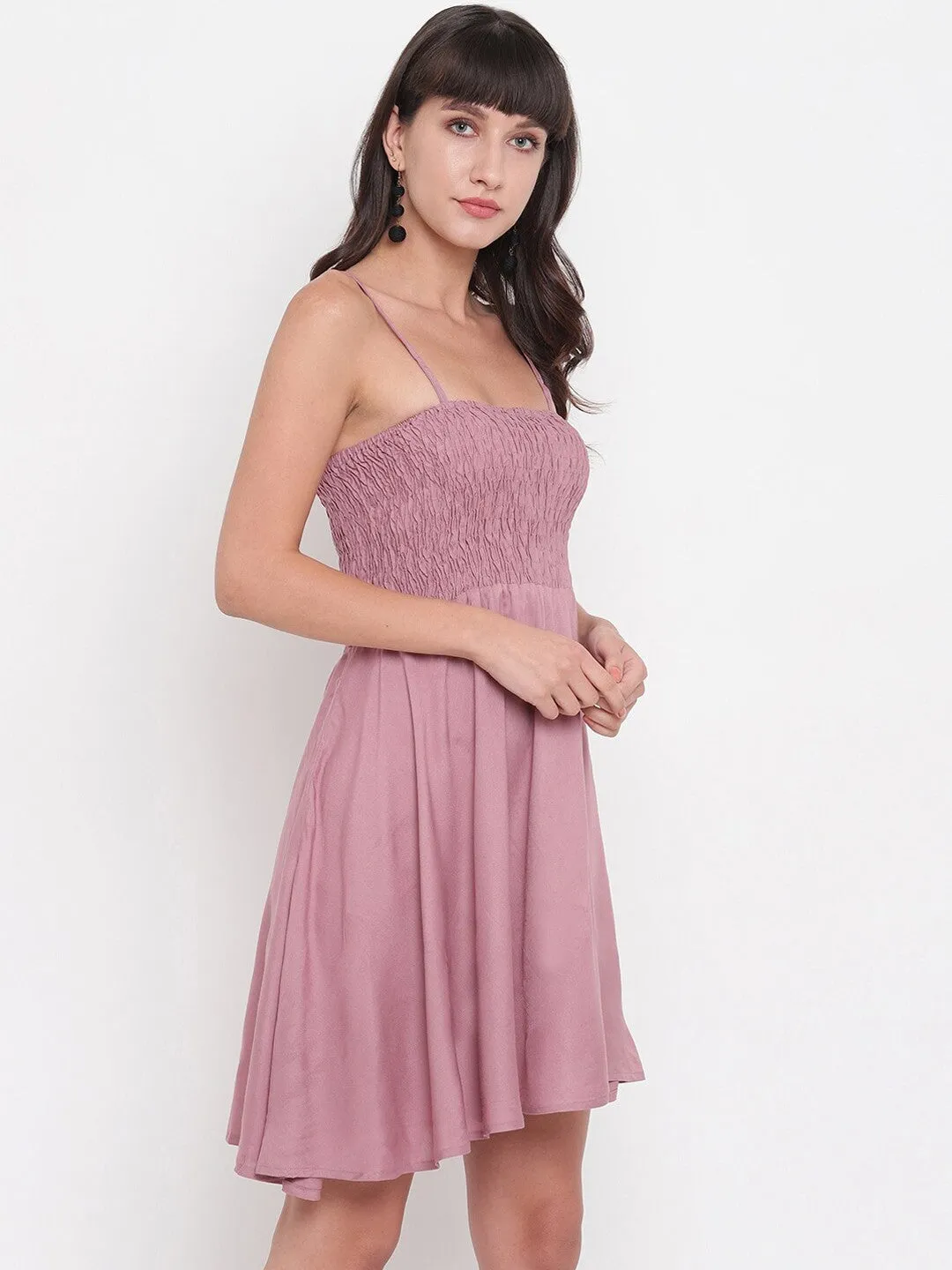 Purple Fit and Flare Mini Dress