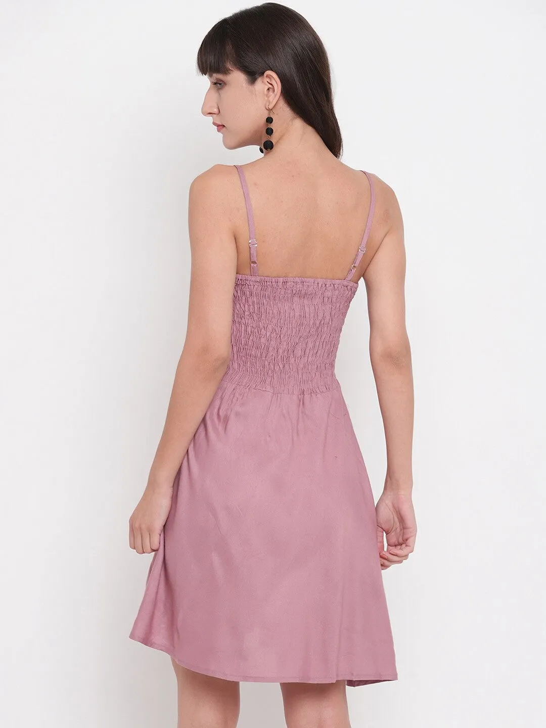 Purple Fit and Flare Mini Dress