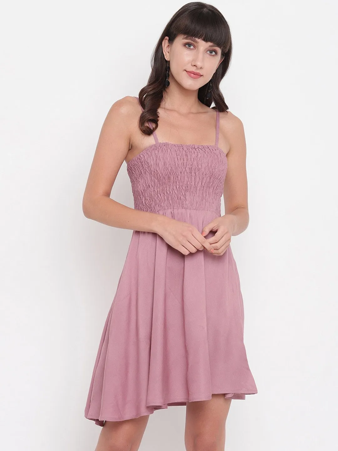 Purple Fit and Flare Mini Dress