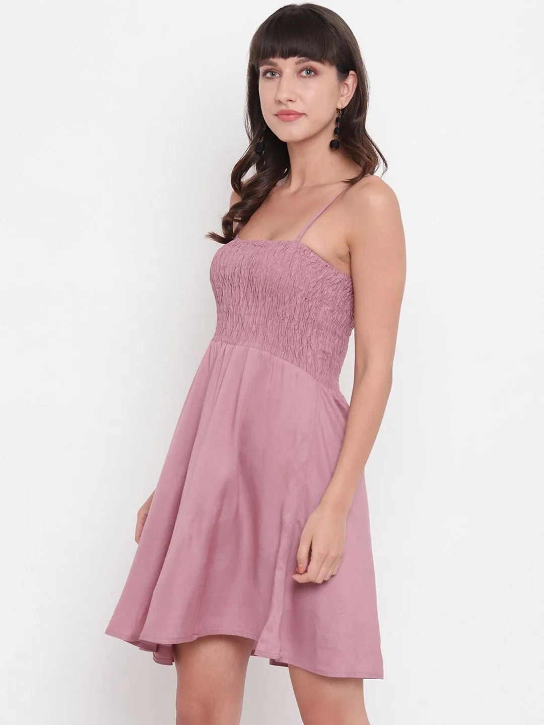Purple Fit and Flare Mini Dress