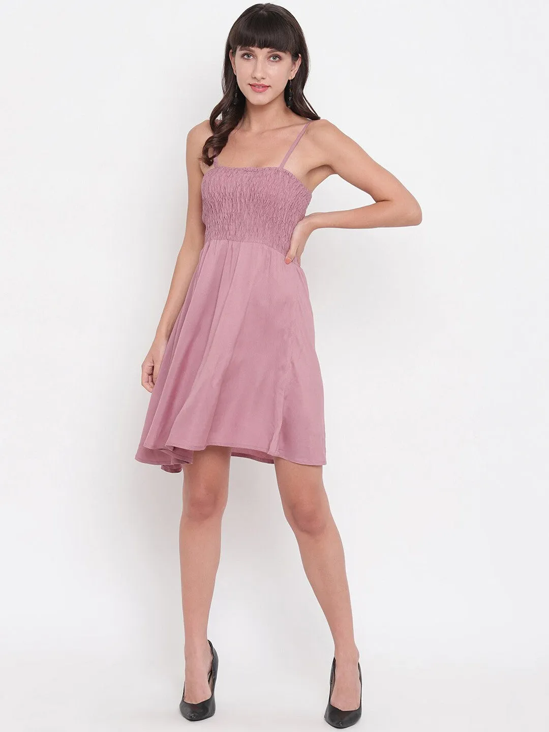 Purple Fit and Flare Mini Dress