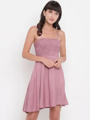 Purple Fit and Flare Mini Dress