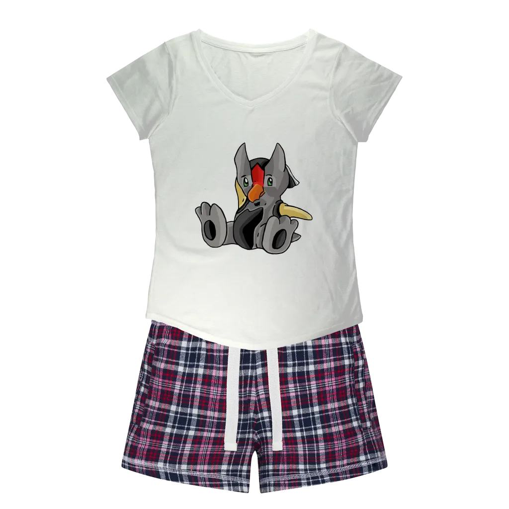 Raylow Women's Sleepy Tee and Flannel Short