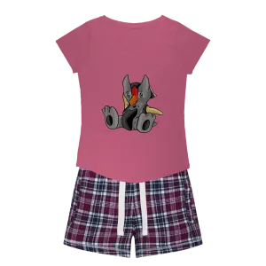 Raylow Women's Sleepy Tee and Flannel Short