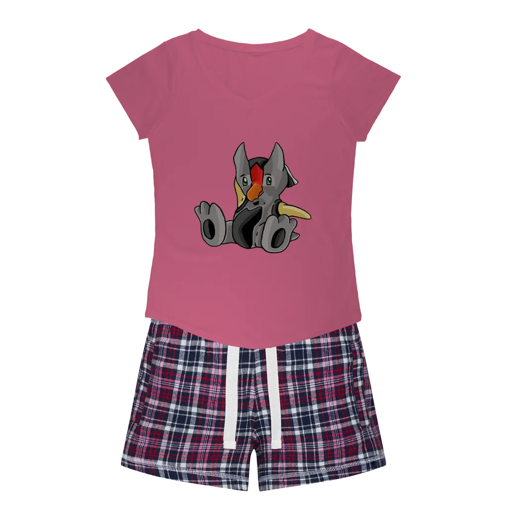 Raylow Women's Sleepy Tee and Flannel Short