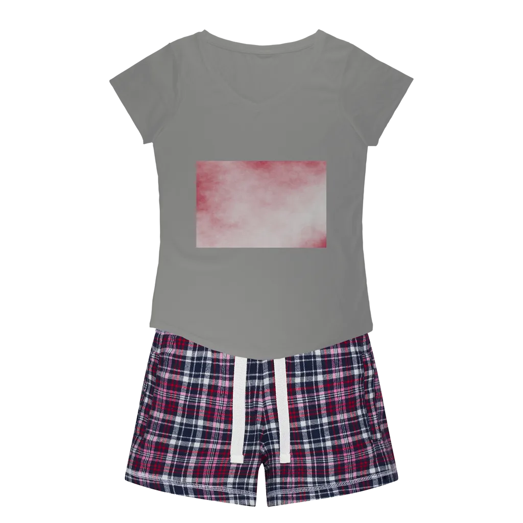 Red Clouds Women's Sleepy Tee and Flannel Short