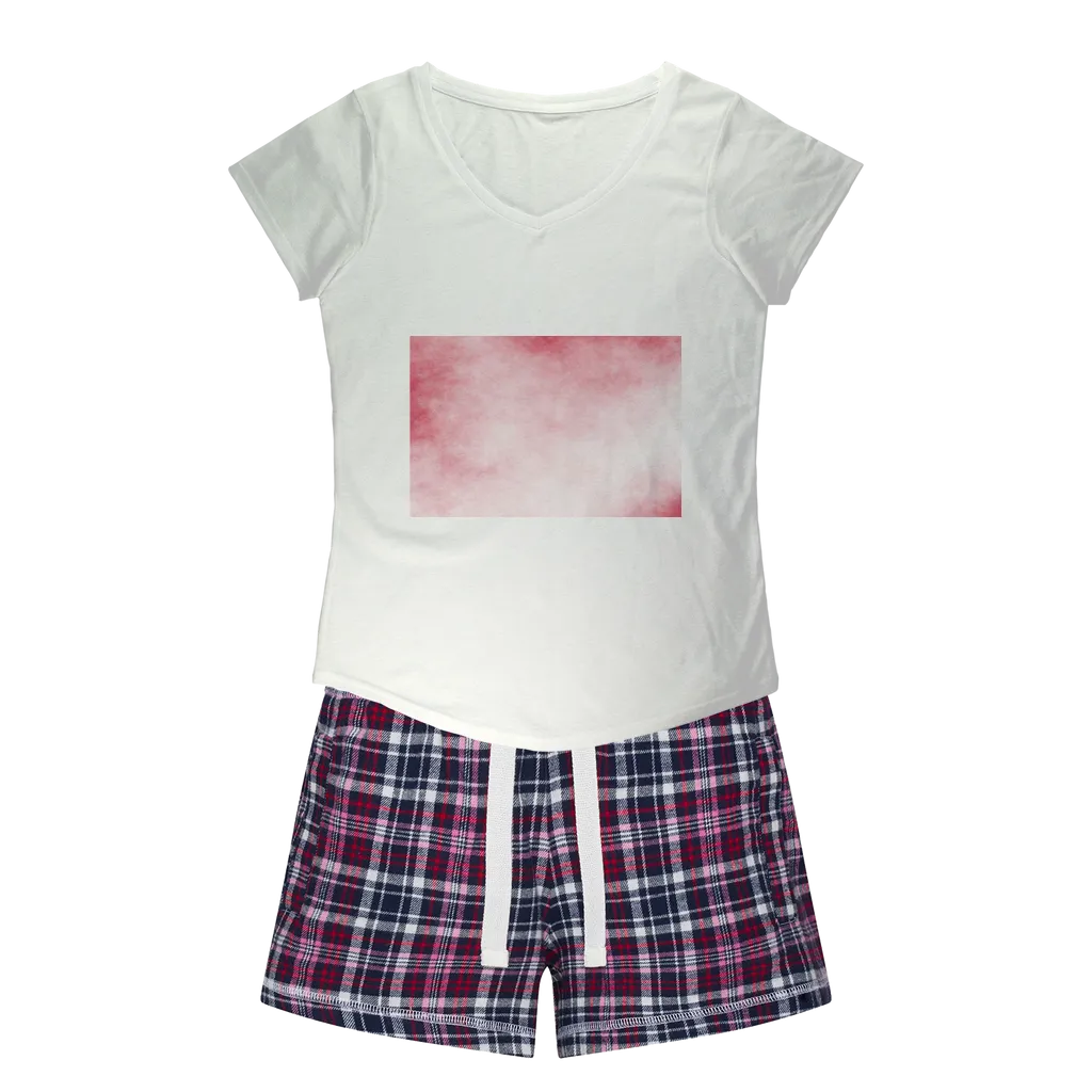 Red Clouds Women's Sleepy Tee and Flannel Short