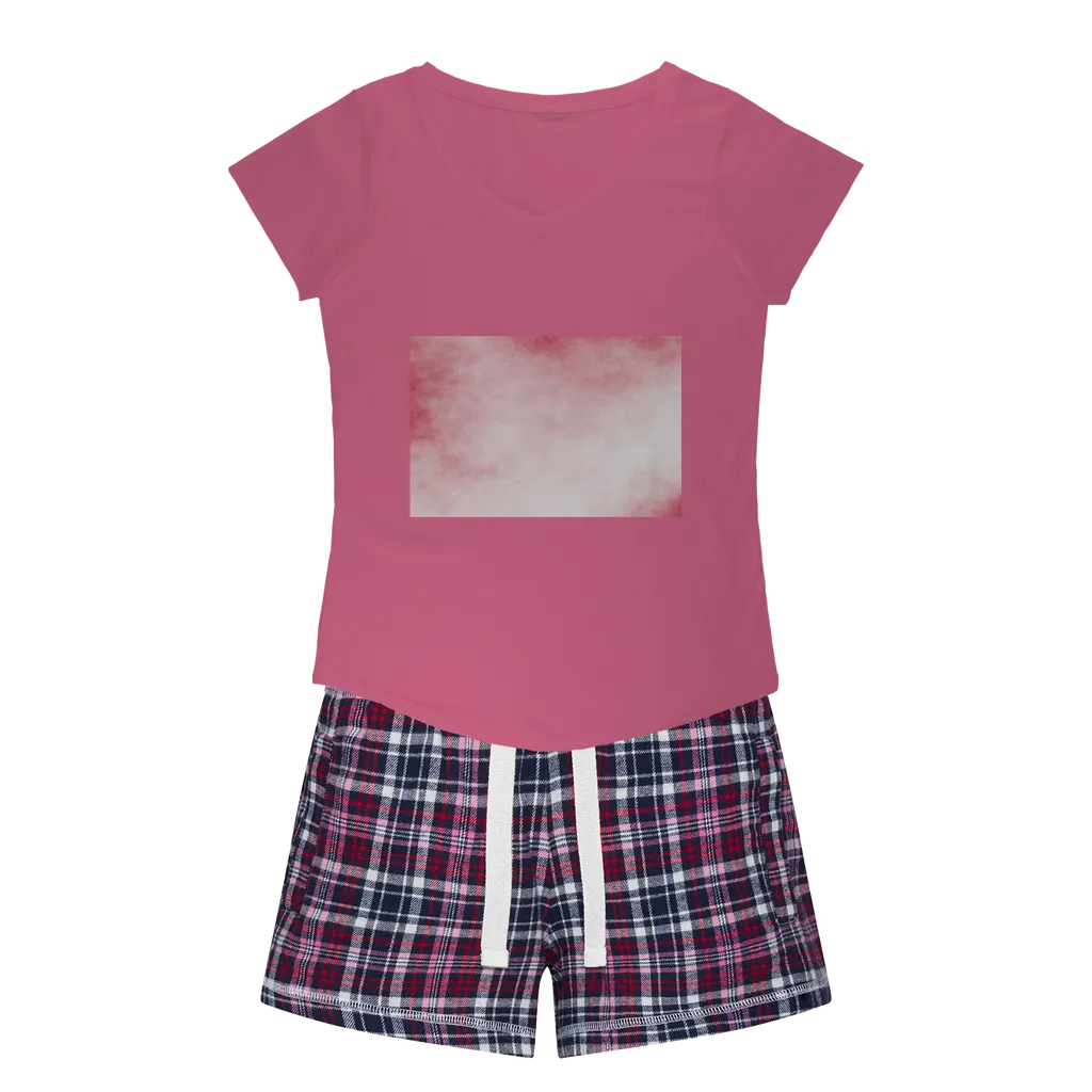 Red Clouds Women's Sleepy Tee and Flannel Short