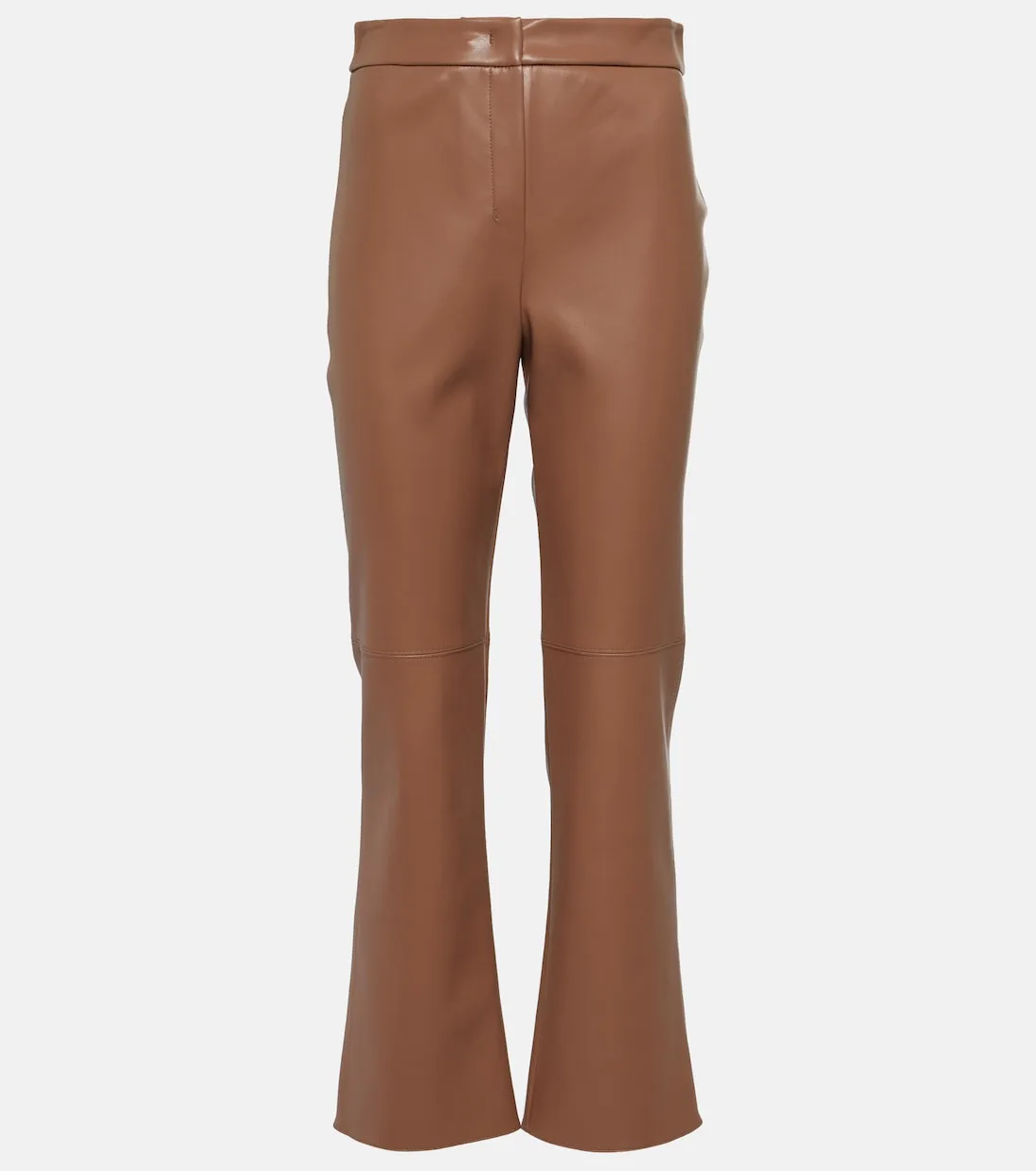 'S Max Mara Gorgeous Faux Leather Flare Pants, Brown