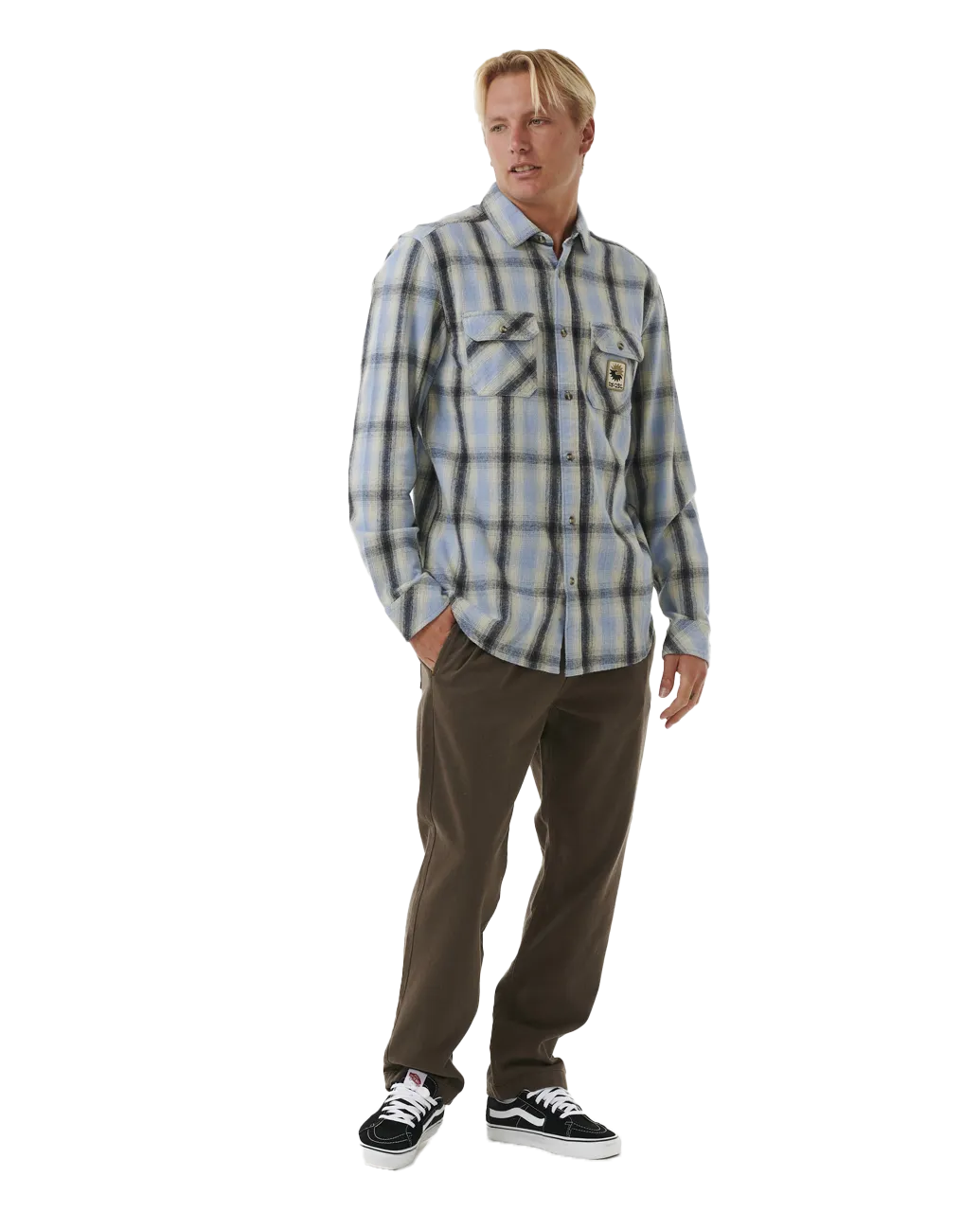 SWC Flannel Shirt in Sparky Blue